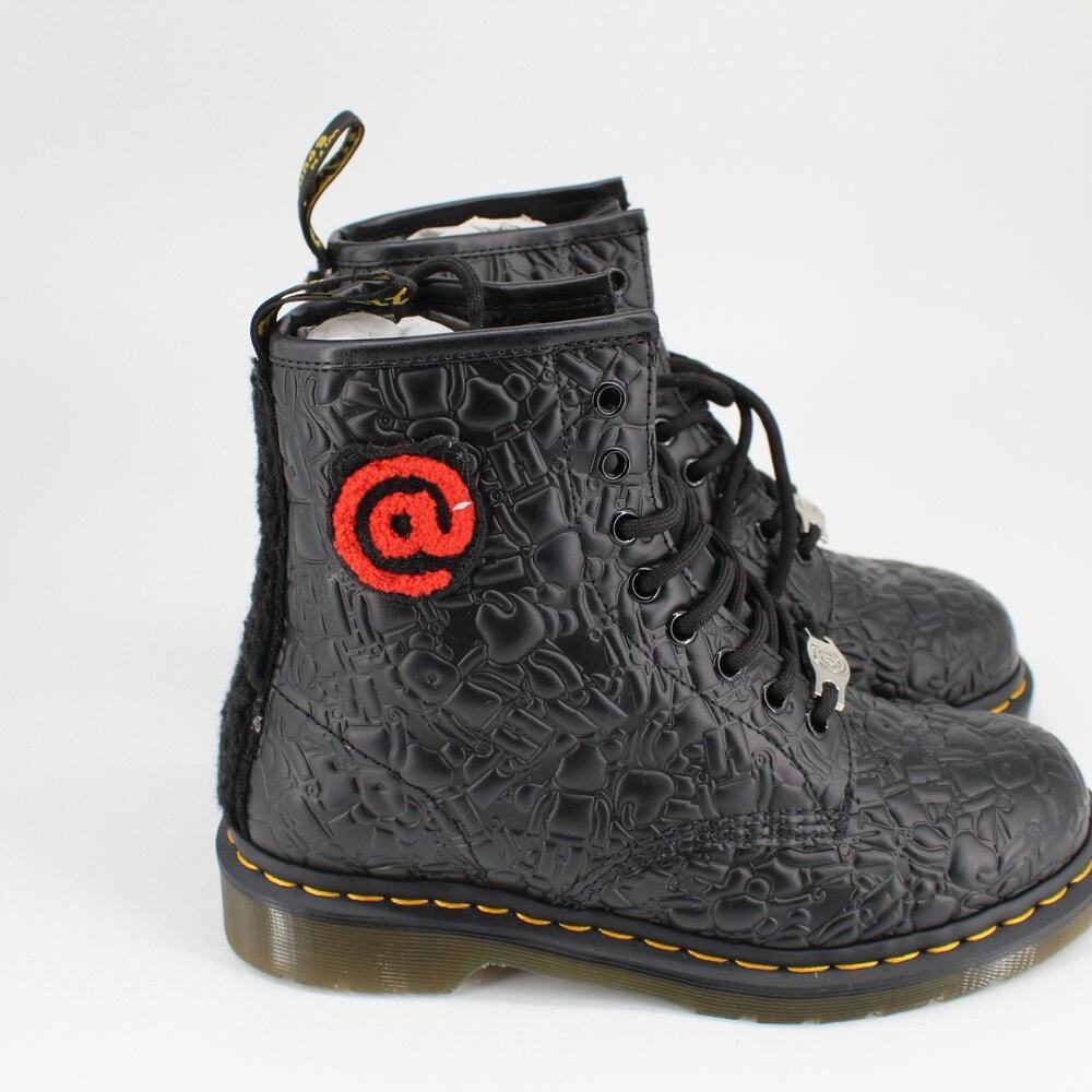 DOC DR. MARTENS X BEARBRICK MEDICOM TOY 1460 BOOTS SIZE 7UK PREOWED WITH BOX - Picture 3 of 11